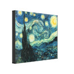 Starry slågen in kanvastryck för natt Van Gogh
