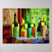 START UNDER $20 - flaskor av vin nära fönster Print