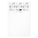 Stationära svart får brevpapper design