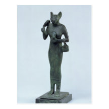 Statuette av gudinnan Bastet Vykort