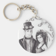 Steampunk bröllop - Keychain Nyckelringar