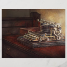 Steampunk - en vresig gammal skrivmaskin flygblad