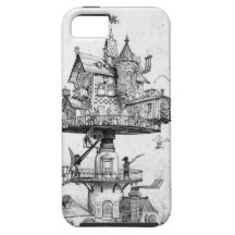 Steampunk flyg- hus av Albert Robida iPhone 5 Cases