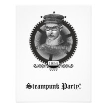 Steampunk partyinbjudan