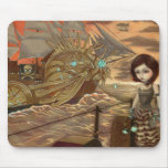 Steampunk pirater:  Maritim solnedgång Mousepad musmattor