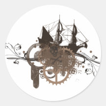 Steampunk piratfrakt klistermärken