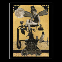 Steampunk ringer den felika vykortet vykort