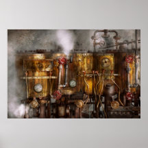 Steampunk - rörmokeri - Distilation apparatur Affisch