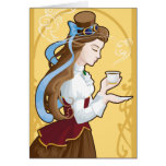 Steampunk Tea Time Hälsningskort