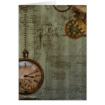 Steampunk Time maskin Hälsningskort