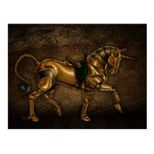 Steampunk Unicornvykort