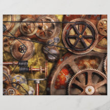 Steampunk - utrustar - inre arbeten flyg blad