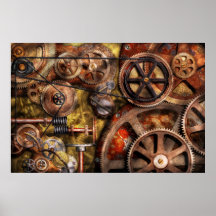Steampunk - utrustar - inre arbeten print