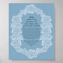 steg den candlelighting välsignelsen - blått print