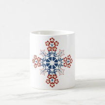 Stencilerad blommakor kaffe muggar