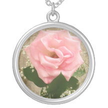 Sterling silverrosa roshalsband