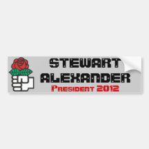 Stewart Alexander för Pres. 2012 (socialistiskt pa Bildekal