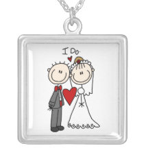 Stick figurbrud och brudgum mig DoNecklace Anpassningsbara Smycken