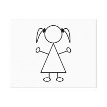 Stick figurflicka sträckta canvas tryck