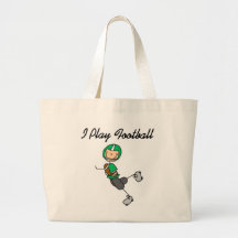 Stick figurfotboll - gröna Tshirts och gåvor Tote Bag