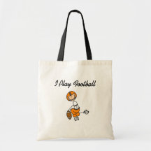 Stick figurfotboll - orange Tshirts och gåvor Tygkassar