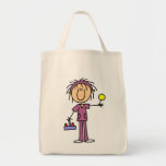 Stick figursjuksköterska med klubbaTshirts och gåv Tote Bag