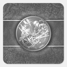 Stickasteampunkklockan utrustar fyrkantigt klistermärke
