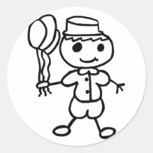 Stickman ballongpojke klistermärken