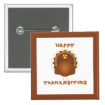 Stift för happy thanksgivingtecknadkalkon knappar