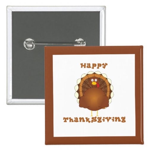 Stift för happy thanksgivingtecknadkalkon knappar