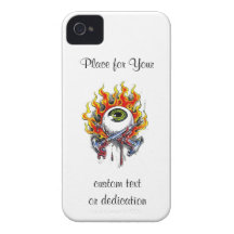 Stift för ögonglob för kallt tecknadtatueringsymbo iPhone 4 cover