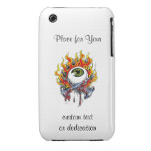 Stift för ögonglob för kallt tecknadtatueringsymbo Case-Mate iPhone 3 case