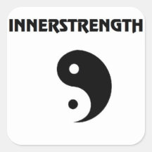 Stikker för vit INNERSTRENGTH Fyrkantiga Klistermärken