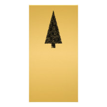 Stilfull julgran. Svart och guld Hälsningskort Med Foto
