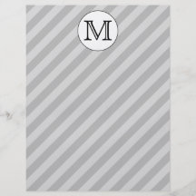 Stilfull Monogram med gråa randar. Egen Full Färg Flygblad