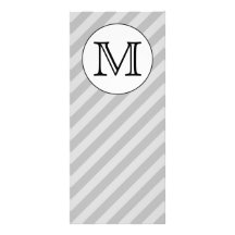 Stilfull Monogram med gråa randar. Egen Rack Kort Designs