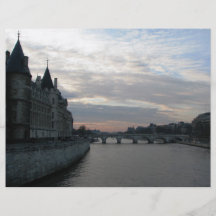 Stilfull reklamblad med härlig solnedgång i Paris Full Färg Flygblad