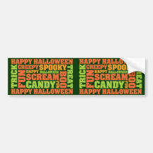 Stilfull textkonst för happy halloween bildekaler