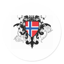 Stilfulla Norge Rund Klistermärke