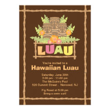 Stilfullt tropiskt hawaianskt Luau party Kort För Inbjudningar