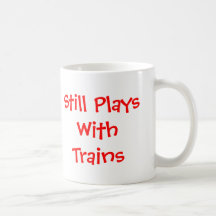 Stillbildlekar med tåg kaffe mugg