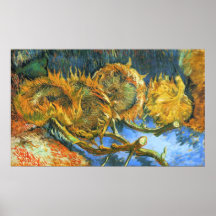 Stilleben med fyra solrosor (Van Gogh) Print
