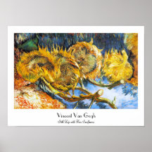 Stilleben med fyra solrosor Van Gogh Vincent Posters
