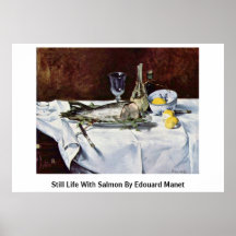 Stilleben med laxen av Edouard Manet Posters