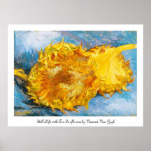 Stilleben med två solrosor av Vincent Van Gogh Posters
