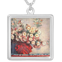 stillebenchrysanthemums vid Claude Monet Halsband