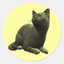 Stillsamma svart kattklistermärkear