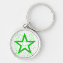 Stjärna gröna Keychain Nyckel Ringar
