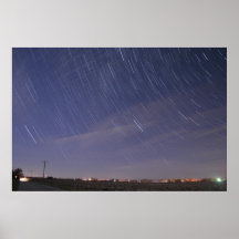 Stjärnaslingor på en månbelyst Sky Posters