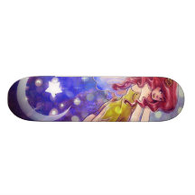 Stjärnor och månefe skateboard decks